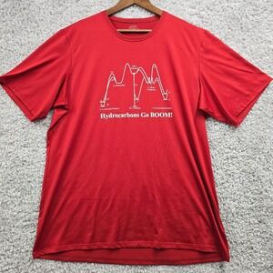 Patagonia Shirt‎ Mens XXL Orange Capilene Baselayer Graphic Hydrocarbons Go BOOM